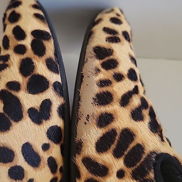 BIRDIES The Starling Leopard Print Flat Shoes Calf Hair Sz 7. 5  Cheetah - Picture 10 of 16